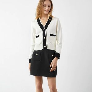 Adelyn white pocketed cardigan